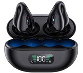 Auriculares Inalámbricos con Clip 2024, Bluetooth 5,3 Con Micrófono HD, HiFi Estéreo y Pantalla LED, Ajuste Cómodo, Carga USB-C, Auriculares para Otros, Compatible con Android, iPhone, Samsung Y