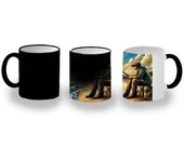 MERCHANDMANIA TAZA MÁGICA atardecer pesca pescador playa agua verano magic mug