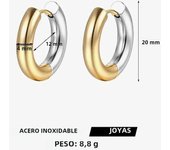 Fashion Gold Silver Double Colors Stainless Steel 18K Gold Plated Huggies Earrings Plain Ring Ear Hoops for Women Punk Jewelry