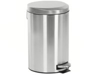 Dcasa Papelera de cocina, cubo de basura mate plateada de acero inoxidable de 12 litros