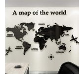 Pegatinas de pared con mapa del mundo 3D, decoración de pared para el hogar, la oficina, el estudio, la sala de estar, el sofá, fondo, calcomanías de pared, decoración tridimensional (XL-230 x 120 cm)