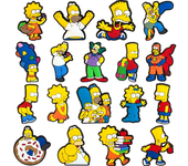 MINISO Cute Cartoon Series Simpson Shoe Charms Accessories for Boys Men Clog Shoe Decoration Fit Wristband Gifts