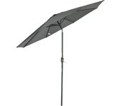 Outsunny Sombrilla de Jardín Ø264x253 cm con Protección UV 50+ Parasol de Aluminio Inclinable con Manivela para Terraza Balcón Exterior Gris