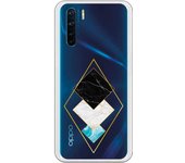 Funda compatible con Oppo A91 - Reno 3 - Rombos Marmol Dorado