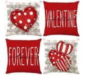 Fundas de almohada para el día de San Valentín Forever Loves Eucalyptus Leaves Throw Pillow Covers, Love Hearts Cush(4PCs)