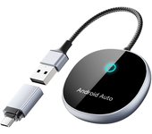 Adaptador CarPlay inalámbrico para automóvil, convierta CarPlay con cable a inalámbrico, Carplay+Auto 2 en 1, adaptador inalámbrico Plug and Play Car Play, compatible con iPhone Conexión perfecta multiusuario (negro)