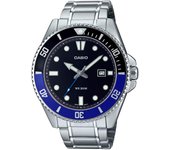 Reloj de pulsera CASIO Collection - MDV-107D-1A2 correa color: Gris plata Dial Negro Hombre