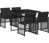 VidaXL Conjunto de jardín Bombay mesa + 4 sillones + cojines