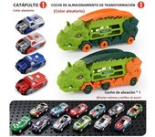 Dinosaur Multi Track Deformation Storage Track Catapult Toy Racing Set - Foldable, Storable Toy Alloy Catapult Car - Puzzle