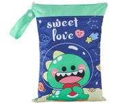BIAI 25*35cm Wet Storage Bag Washable Diaper Nappy Bag Waterproof Beach Bag Double Pocket with Zippers Travel Makeup Storage Bag