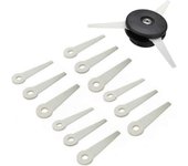 Strimmer Head Brush +12pcs Cutter Blade for STIHL POLYCUT 6-3 FS38 FS40 FS45, 4.1 INCH, Black + White