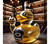 Botella de pato de dedo medio, decantador de whisky de pato de dedo medio de 10 oz, estatua de pato de cristal para bar, oficina o decoración del hogar, mini botella de vino de pato creativa (B)