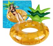 Piña Flotador Inflable para Piscina, 95CM Balsa Inflable de Goma para Nadar Anillo Tubo Gigante para Nadar Divertido en Agua para Niñas Niños Piscina Deportes Acuáticos Verano Playa Fiesta