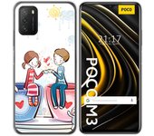 Tumundosmartphone Funda Gel Tpu para Xiaomi POCO M3 / Redmi 9T diseño Café Dibujos