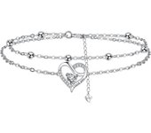 Bracelet Femmes Argent 925, Bracelet Femme Réglable 17+4cm - Fête des Mères Saint Valentin Cadeau - Avec Boîte Cadeau argent-Trèfle à quatre feuilles