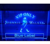 VIP Only  Blue Label LED Neon Sign-3D Carving Wall Art for Home,Room,Bedroom,Office,Farmhouse Decor