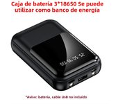 3*18650 Power Bank Cases Battery Storage Box Digital Display USB Type C Charge DIY Shell for iPhone Xiaomi 18650 Battery Box