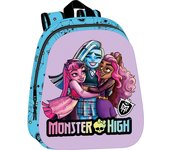 SAFTA - MOCHILA 3D MONSTER HIGH 33x27 cm - Mochila con Asas Ajustables y Espalda Ergonomica - Mochila con Compartimientos con Cremallera - Mochila Diseño Único y Licencia Oficial By MONSTER HIGH