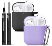Two piecesAirPods  Case Cover with Cleaner Kit,Soft Silicone Protective Case for Apple AirPod Pro 2nd/1st Generation Case for Wo
