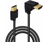 TECHZOCO Cable HDMI 4K 270 grados, Cable HDMI 2.0, Cable HDMI alta velocidad, 4K Ultra HD 2160p (30 Hz), Cable HDMI contactos dorados, Compatible PC, PS4, PS5, Xbox, Smart TV, Negro, 3 Metros