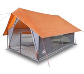 vidaXL Tienda de campaña para 5 personas impermeable gris y naranja