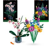 Pack de LEGO Planta decorativa orquídea para adultos + LEGO Icons Ramo de flores silvestres