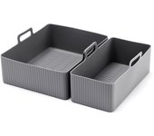 2pcs Set Silicone Air Fryer Mat AirFryer Baking Pan Mold Reusable Oven Baking Tray Pad Non-stick Basket Liners Pot Kitchen Tool