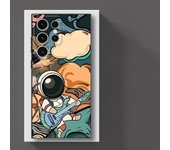 Case for Samsung Galaxy S24 Ultra S25 Plus S23 5G S22 FE S21 S20 S25+ S24+ S23+ Silicone Funda Phone Cover Cartoon Astronaut