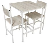 Juego de mesa de bar con 2 sillas Mod. PORTOFINO color beige y roble claro