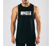 Summer Breathable Wide Shoulder Casual T-shirts Men's Sports Running Fitness Crew Neck Tank Tops