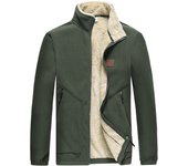 Polar Fleece Jacket for Men with Fur Lined Jackets and Coats Men Clothing 2024 Heavyweight Plush Jacket Men Outerwear Coats