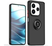Tumundosmartphone Funda Mate con Borde Negro y Anillo Giratorio 360 para Xiaomi Redmi Note 14 5G