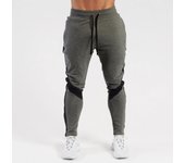 Cross border Spring and Autumn Men's Fashion Trend Sports Casual Pants Knee Stripe Micro Elastic Pants Long Protective Pants