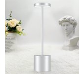 SOMY Lámpara de escritorio, lámpara de mesa inalámbrica recargable, lámpara de escritorio de metal LED de 3600 mAh, diseño de carga USB, 3 modos de color, para mesita de noche, exterior, terraza, restaurante Lámpara de mesa de trabajo