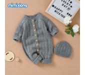 Baby-ropa Cálida para Bebé de 0 At 18M, Pelele de DOT para recién nasido, Niño y Niña, mono de manga Larga sombrero, vestidos de juguete y primavera