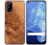 Tumundosmartphone Funda Gel Tpu para Realme 7 5G diseño Madera 04 Dibujos
