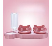 Cat Food Bowl Pet Automatic Feeder Water Dispenser Dog Cat Food Container Drinking Dish Anti Slip Double Bowl