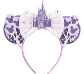 Newest Disney Mickey Mouse Ears Headband Kid Adult Festival Party Sequins 5" Bow Headband Women Baby Girl Party Hair Accessories