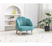 Vente-unique - Sillón para niños de terciopelo azul COBACA