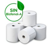 Approx Pack de 10 Rollos de Papel Térmico 57x55mm Libre de Bisfenol A