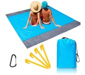 Manta de Picnic Impermeable Ligera y Portátil para Playa y Campamento with 4 Palos Fijadores