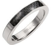 BREIL Colección B.C.6, Anillo Hombre en Acero, FIBRA CARBONIO, Ideas de Regalos para Hombre
