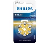 Pilas philips audifonos zinc aire za10 pack 6