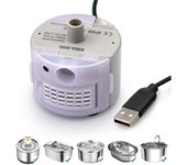 SMA-800 Fuente de agua para gatos de acero inoxidable Bomba sumergible Cable USB + Luz LED
