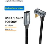 USB3.2 10Gbps 4K USB C to Type C Cable PD 100W 5A Fast Charging Extender Cord For iPhone 15 For MacBook Pro Samsung Steam Deck