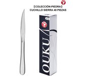 Mr.Spoon Serie Piedra 12 Piezas 48 Piezas 240 Piezas ecolomico,Acero inoxidable 13/0,Cuchillo carne,Largo 233mm grosor 5mm,Cubiertos mango monobloque,Aptos para lavavajillas,Caja Envase Ecológico,Para Casa,Hotel,Restaurante 60101