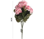 Poenia Arte Floral - Ramo Geranio Artificial - Decoración Floral Realista - 36cm - 3pcs