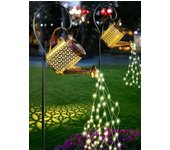 1pc Solar Watering Can With Lights Solar Lanterns Outdoor Hanging Waterproof Garden Decor Flash Warm Light