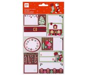 Apli pack de 8 etiquetas adhesivas navideñas para regalos - tamaños y diseños surtidos - espacio para escribir
