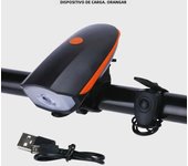 Bicycle Front Light with Electric Horn Waterproof Bike Headlight USB Rechargeable Cycling Flashlight Loudly Bike Bells Lantern